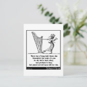 Edward Lears junge Lady, deren Kinn Limerick Postkarte (Stehend Vorderseite)