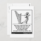 Edward Lears junge Lady, deren Kinn Limerick Postkarte (Vorne/Hinten)
