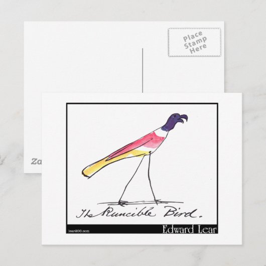 Edward Lears Runcible-Vogel Postkarte (Vorne/Hinten)