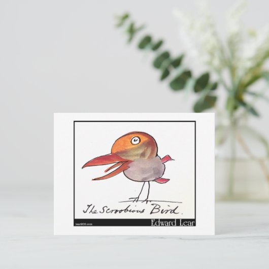 Edward Lears Scroobious Bird Postkarte (Stehend Vorderseite)