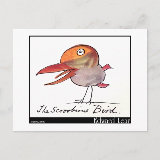 Edward Lears Scroobious Bird Postkarte (Vorderseite)