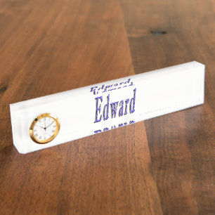 Edward, Name, Logo, Schreibtisch-Namensschild mit Namensplakette