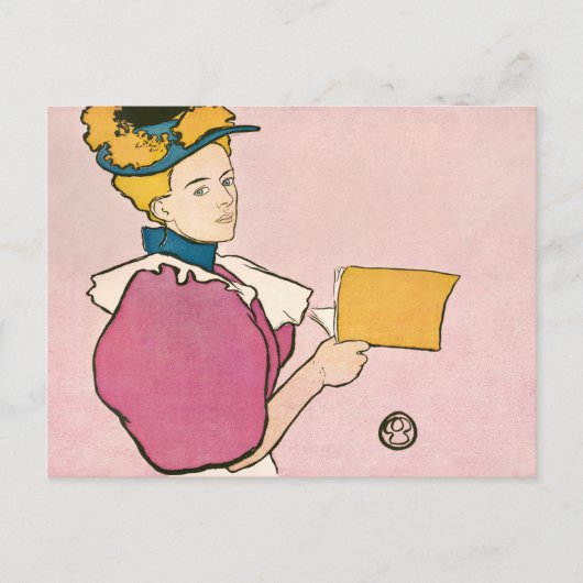 Edward Penfield Illustration of a Woman Poster Postkarte (Vorderseite)