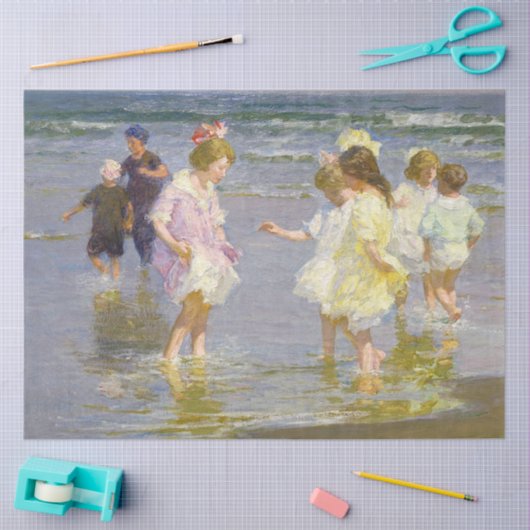 Edward Potthast Beach Artwork Decoupage Seidenpapier (Basteln)