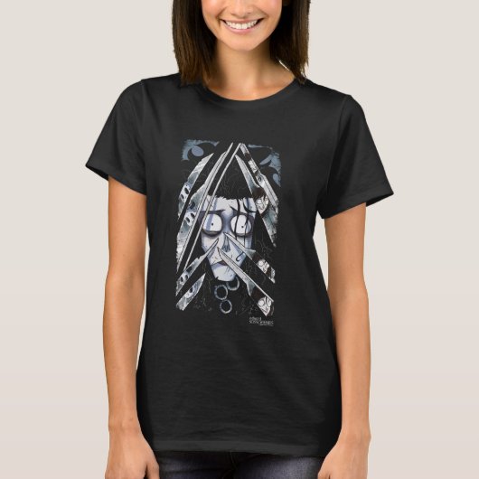 Edward Scissorhand animiert Edward Faces Big Ches T-Shirt (Vorderseite)