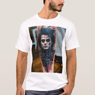 Edward ScissorHände Abstrakt Tattoo T - Shirt