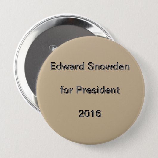 Edward Snowden für Präsidenten 2016 Button (Vorne & Hinten)