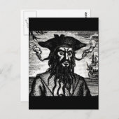 Edward Teach Portrait Postkarte (Vorne/Hinten)