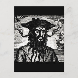 Edward Teach Portrait Postkarte