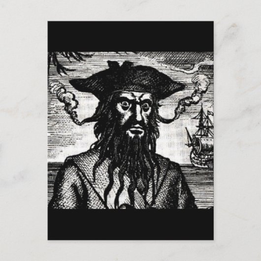 Edward Teach Portrait Postkarte (Vorderseite)