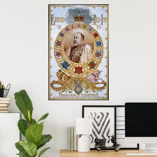 Edward VII, Programm für Feuerwerkskörper Poster (Heimbüro)