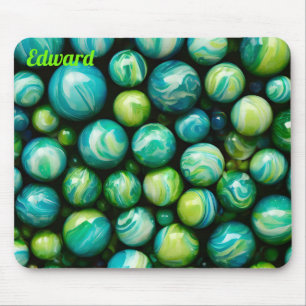 EDWARD ~ Zany Shades Green und Blue ~ Marmor ~ Mousepad