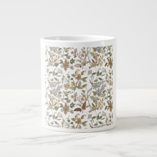 Edwardian Botanical Wallpaper Heritage Revival Jumbo-Tasse (Vorderseite)
