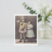 Edwardian Children Boy & Girl 1900s Postkarte (Stehend Vorderseite)
