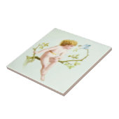 Edwardian Era Blonde Baby and Bird Fliese (Seite)