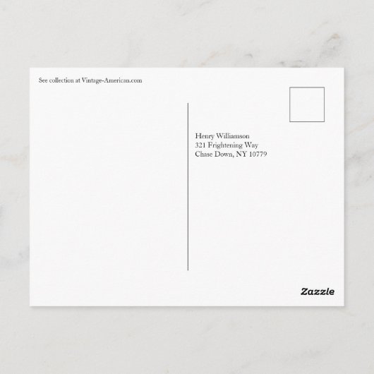 Edwardian Era Boy Running from Ghosts Halloween Postkarte (Rückseite)