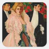 Edwardian Fashions Quadratischer Aufkleber (Vorderseite)