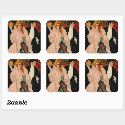 Edwardian Fashions Quadratischer Aufkleber (Blatt)