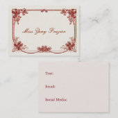 Edwardian französische SozialTelefonkarte Telefonnummerkarte (Vorne/Hinten)