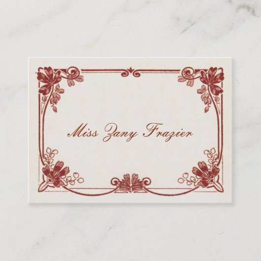 Edwardian französische SozialTelefonkarte Telefonnummerkarte (Vorderseite)