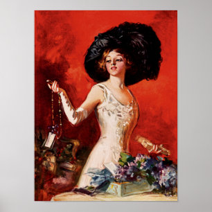 Edwardian Glamour Girl Poster