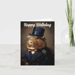 Edwardian Guinea Pig Gentleman Birthday Karte