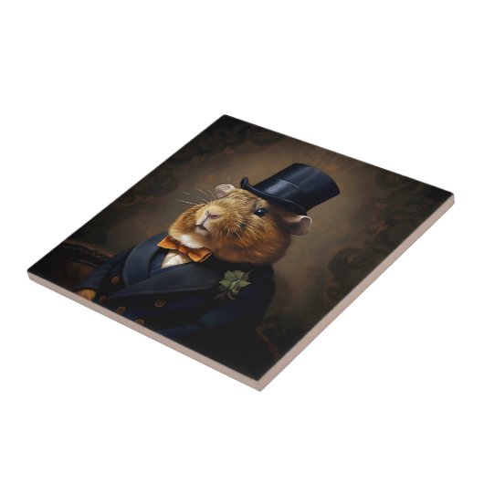 Edwardian Guinea Pig Gentleman Fliese (Seite)