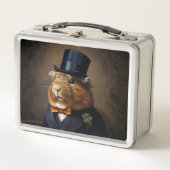 Edwardian Guinea Pig Gentleman Metall Brotdose (Vorderseite)