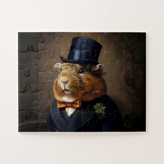 Edwardian Guinea Pig Gentleman Puzzle (Horizontal)