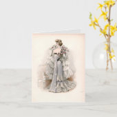 Edwardian Lady mit Rose Vintage Mode Karte (Gelbe Blume)