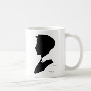 Edwardian Vintage Schwarzweiss-Silhouette Kaffeetasse