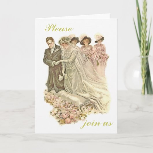 Edwardian Vintage Wedding Invitation Card Einladung (Vorderseite)