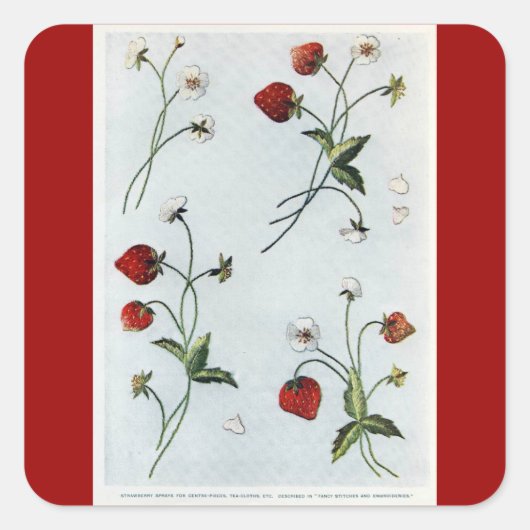 Edwardianische Erdbeeren Aufkleber (Vorderseite)