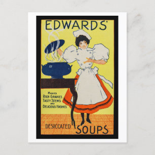 Edwards' Desiccated Soups Vintage Werbung Postkarte
