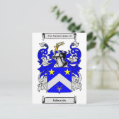 Edwards (Englisch) Coat of Arms Postkarte (Stehend Vorderseite)