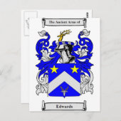 Edwards (Englisch) Coat of Arms Postkarte (Vorne/Hinten)