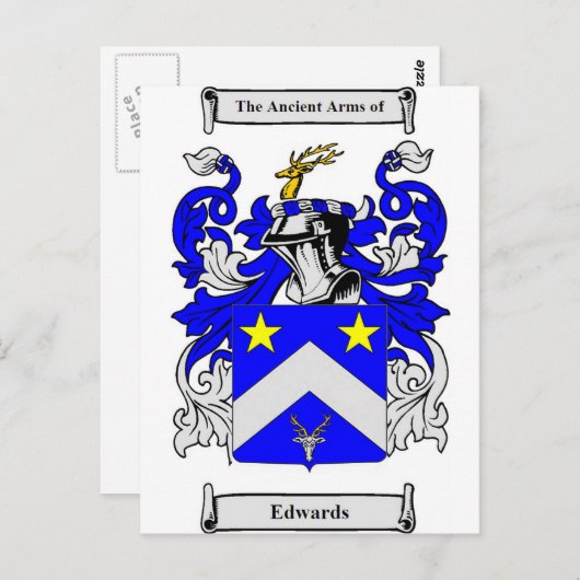 Edwards (Englisch) Coat of Arms Postkarte (Vorne/Hinten)