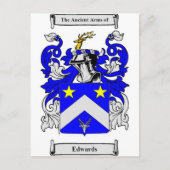 Edwards (Englisch) Coat of Arms Postkarte (Vorderseite)