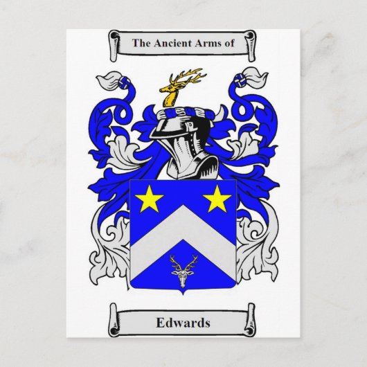 Edwards (Englisch) Coat of Arms Postkarte (Vorderseite)