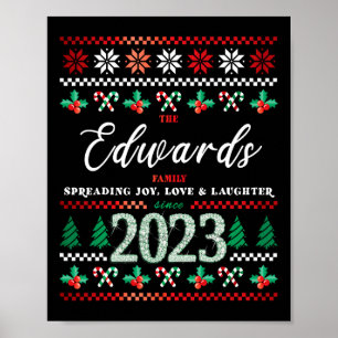 Edwards-Familie Seit 2023 bin ich Ugly Weihnachtsd Poster