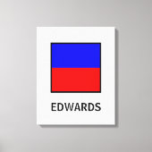 Edwards Familienname Nautische Flagge Leinwanddruck (Vorderseite)