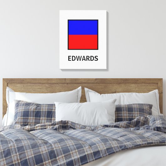Edwards Familienname Nautische Flagge Leinwanddruck (Insitu (Schlafzimmer))
