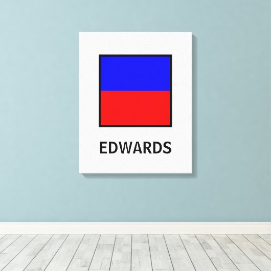 Edwards Familienname Nautische Flagge Leinwanddruck (Insitu (Holzboden))