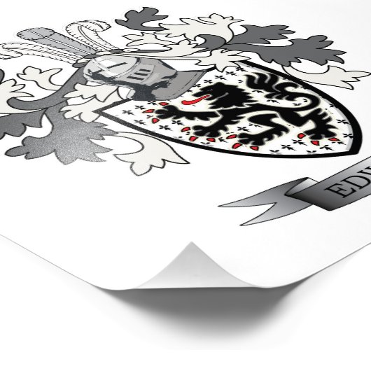 Edwards Familienwappen Coat of Arms Fotodruck (Ecke)