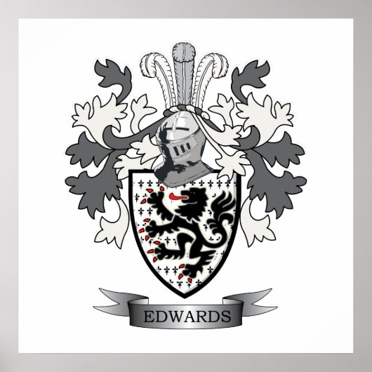 Edwards Familienwappen Coat of Arms Poster (Vorne)