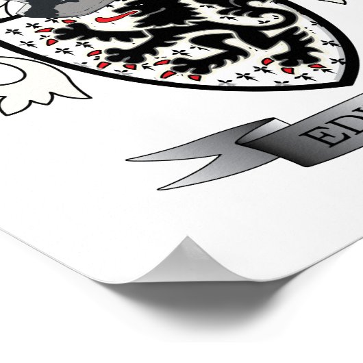 Edwards Familienwappen Coat of Arms Poster (Ecke)