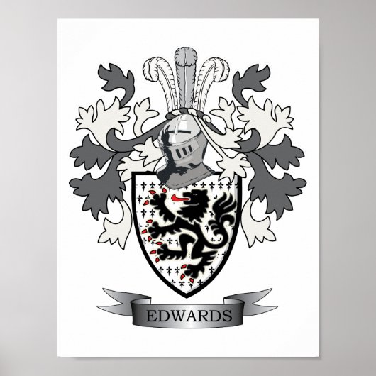 Edwards Familienwappen Coat of Arms Poster (Vorne)