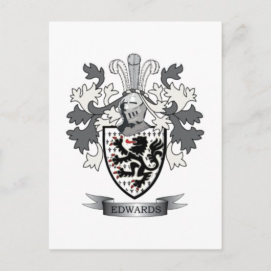 Edwards Familienwappen Coat of Arms Postkarte (Vorderseite)