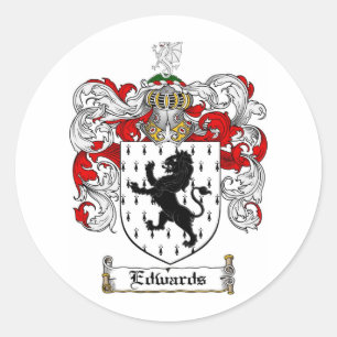 EDWARDS FAMILIENWAPPEN - EDWARDS WAPPEN RUNDER AUFKLEBER