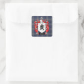 Edwards Familienwappen & EdwardsTartan Quadratischer Aufkleber (Tasche)